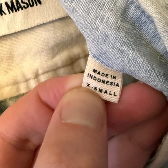 Buck Mason Men's Light Wash Denim Long Two Pocket Sleeve Shirt XS - Picture 3 of 4